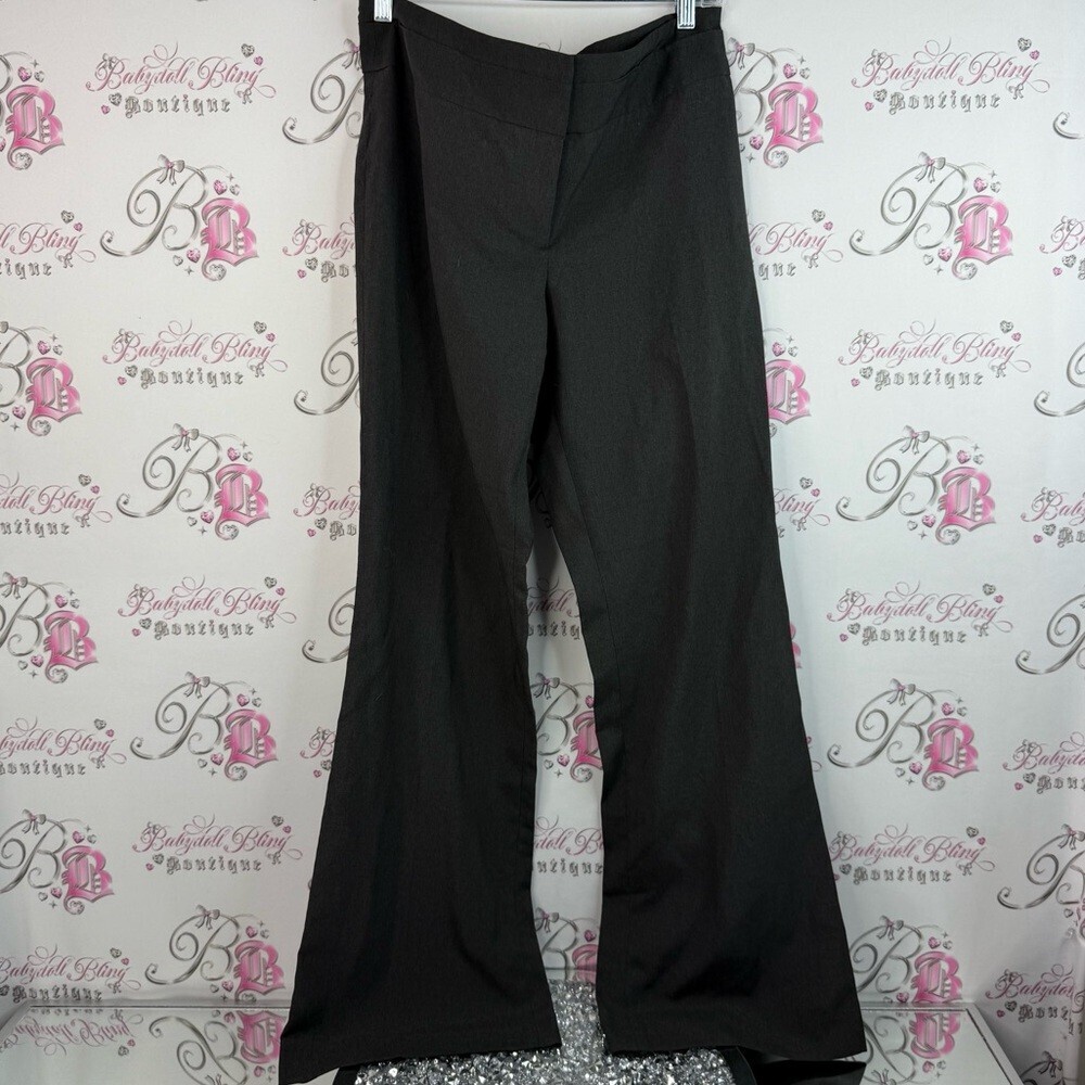 Suzy Shier pants grey wide leg trouser bottoms Black Boot-Cut Dress Pants